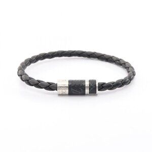 Louis Vuitton Bracelet Stainless Steel Silver Black-based